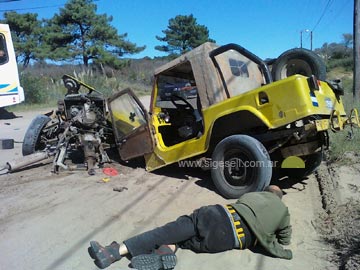 dramática primera imágen del momento del accidente, capturada por un automovilista 