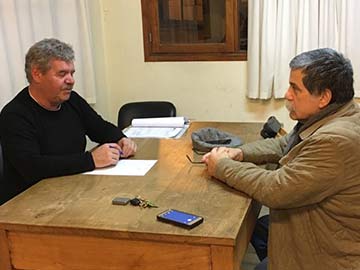 Luis Baldo recibió al escultor y ex secretario Oscar Brocos