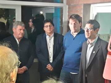Baldo, Acquavota y parte del equipo de Salud en la inauguracion