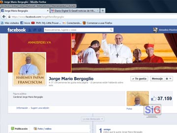 El Face del Papa!. Así lucía el sitio del Cardenal ayer. Sorpresa para todos