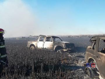 hierros retorcidos. Así quedaron los vehiculos involucrados (foto Bomb Mar Azul)