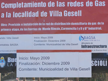 La obra de Gas en Monte Rincón no se ha empezado y debería terminar en diciembre