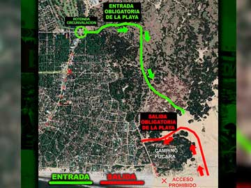 La Comuna local difundió un croquis de ingreso y egreso al circuito, por el barrio norte