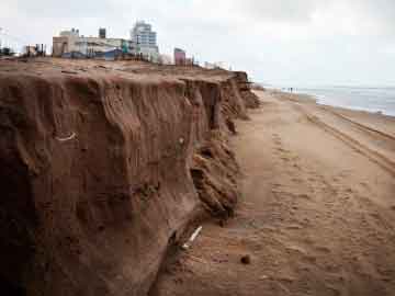Así quedó la playa: fotografia obrante en el informe del Ing Soto