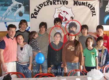 La delegación geselina. remarcados: Ninosca y Gonzalo