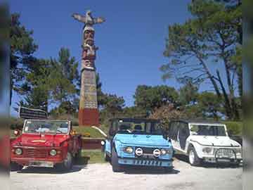 Los meharis en el Totem. Recorrerán la ciudad el fin de semana