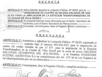 Decreto declarando desierta... ordenanza convalidando la misma licitacion.. papelón