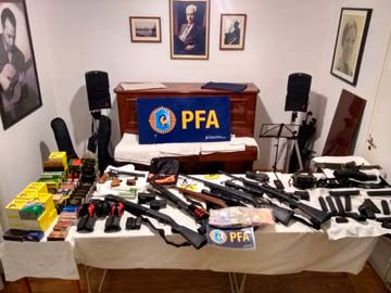 Imágen de lo secuestrado en el operativo de Mar del Plata