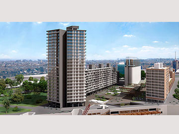 Una imágen de lo que será Ciudad Ribera, en Rosario