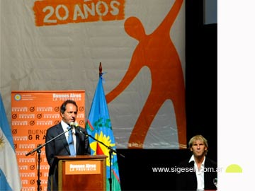 El Gobernador Daniel Scioli durante la presentación de los Juegos Buenos Aires